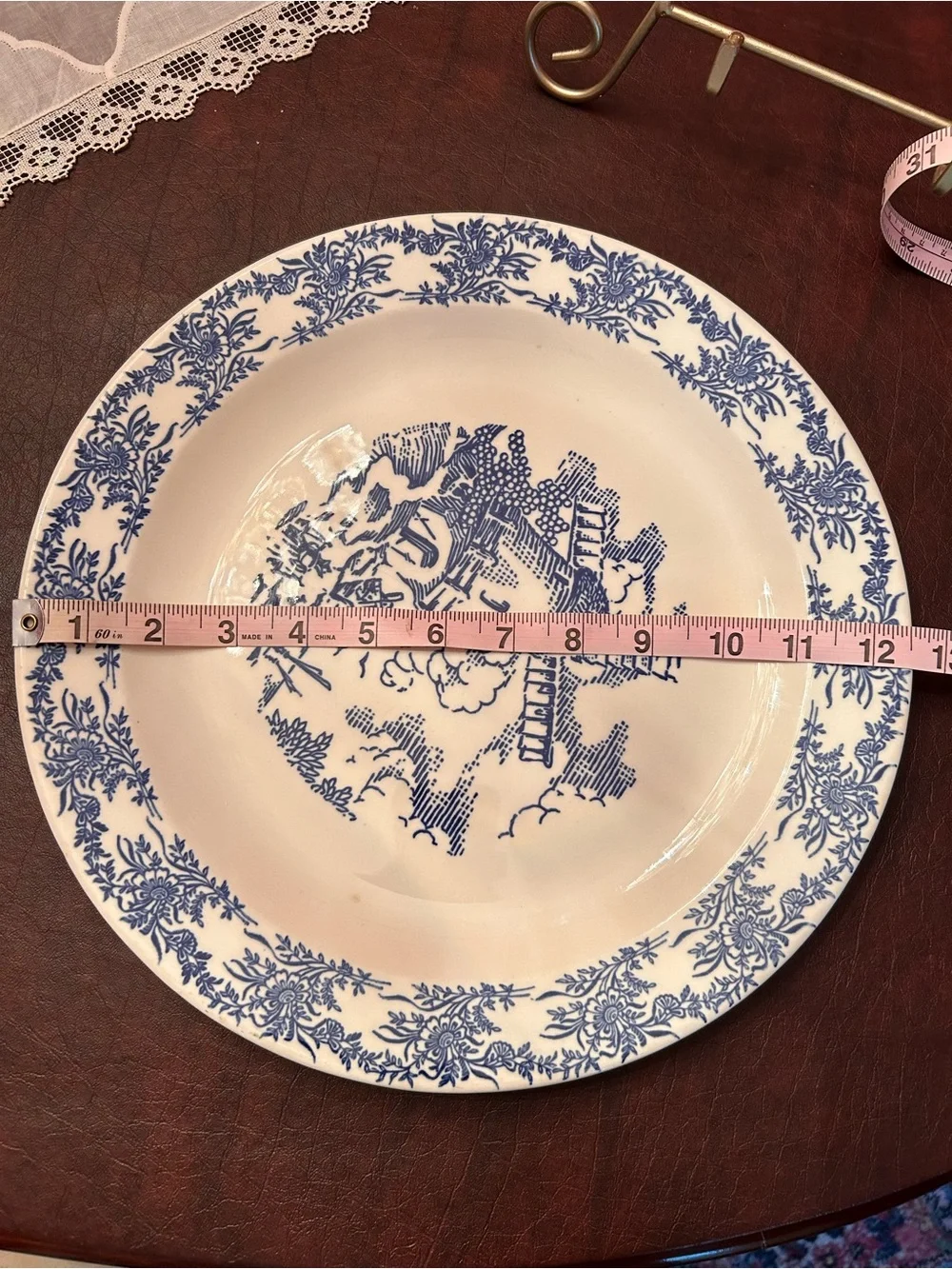 Vintage Royal China Blue and White Windmill Pattern Luncheon Plate. Made In USA